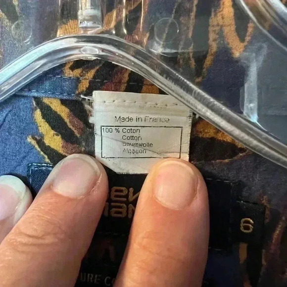 Vintage 90's New Man Hawaiian Shirt in Blue & Gold Size XL Short Sleeve - Picture 4 of 5